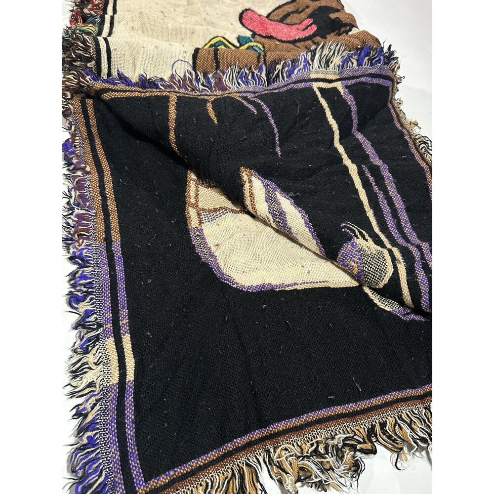 Vintage 90s Scooby Doo Skateboarding Throw Blanket Woven Tapestry 59x46 Rare HTF - Picture 13 of 13